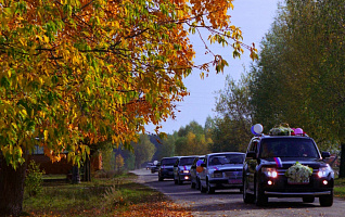 Осенняя свадьба за городом: безупречный трансфер и комфорт гостей
